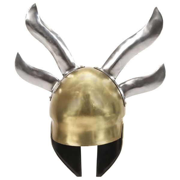 vidaXL Capacete de soldado grego réplica LARP aço bronze