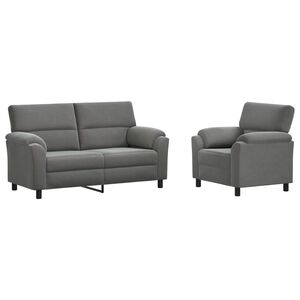 vidaXL Conjunto de Sof&aacute;s 2 pcs Cinzento-Escuro Veludo