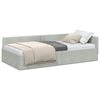 vidaXL Estrutura de Cama de Canto Cinzento-claro 80 x 200 cm Veludo