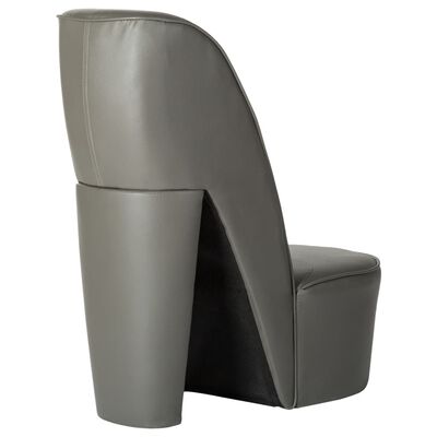 vidaXL Cadeira estilo sapato de salto alto couro artificial cinzento