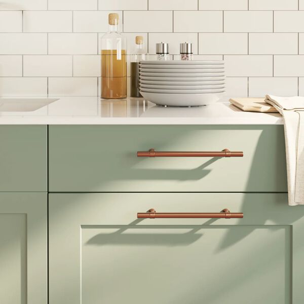 vidaXL Puxadores para m&oacute;veis 10 pcs 160 mm a&ccedil;o inoxid&aacute;vel bronze