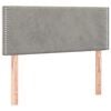 vidaXL Cabeceira de cama veludo 100x5x78/88 cm cinzento-claro