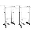 vidaXL Cabides para roupas ajust&aacute;veis com 2 var&otilde;es 2 pcs