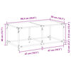 vidaXL Mesa de centro c/ topo em vidro transparente 98,5x50x40 cm a&ccedil;o