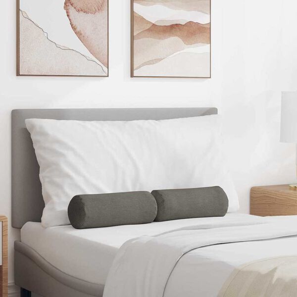 vidaXL Almofadas de Apoio 2 pcs Cinzento-claro Ø 15 x 40 cm