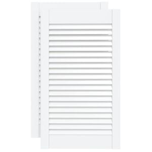 vidaXL Portas de arm&aacute;rio 2 pcs design de persiana pinho maci&ccedil;o branco