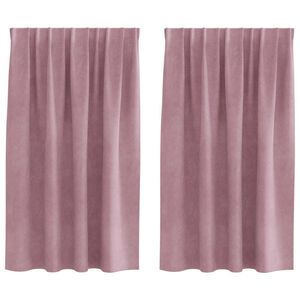 vidaXL Cortinas opacas 2 pcs Rosa Escuro 140 x 140 cm Veludo