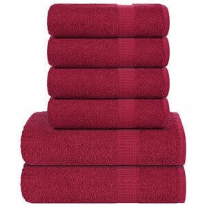 vidaXL 6 pcs Conjunto de toalhas FROGN 360 g/m&sup2; bord&ocirc;