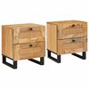 vidaXL Arm&aacute;rio de Cabeceira com gaveta 2 pcs Natural 40 x 33 x 46 cm