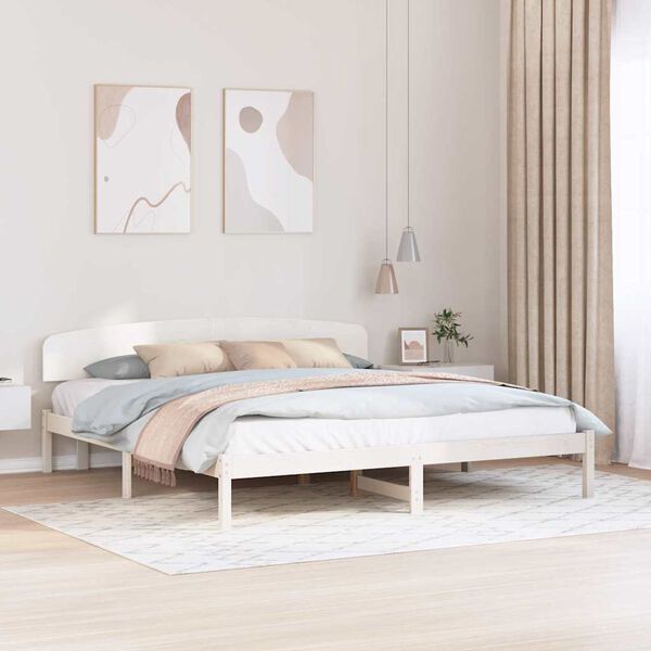 vidaXL Estrutura da Cama com cabeceira Branco 180 x 200 cm