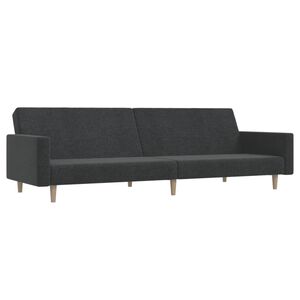 vidaXL Sof&aacute;-cama de 2 lugares tecido cinzento-escuro