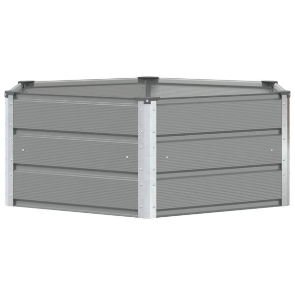 vidaXL Floreira Cinzento-claro 129 x 129 x 45 cm A&ccedil;o