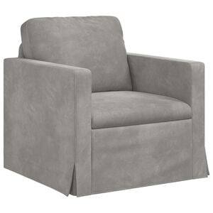 vidaXL Sof&aacute; Cinzento-claro 78 x 78 x 80 cm Veludo