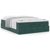 vidaXL Estrutura de cama otomana com colch&atilde;o 140x200 cm verde escuro