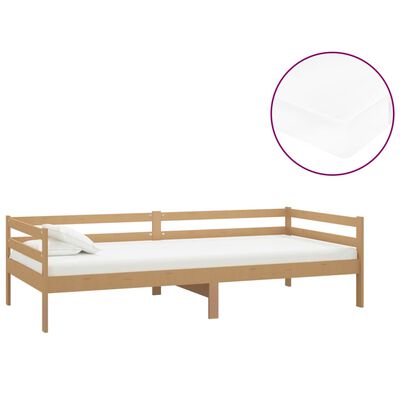 vidaXL Sofá-cama com colchão 90x200 cm pinho maciço castanho mel