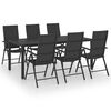 vidaXL 7 pcs conjunto de jantar para jardim preto