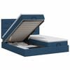 vidaXL Cama ottoman com colch&atilde;o com cabeceira 2 unid. Azul Tecido