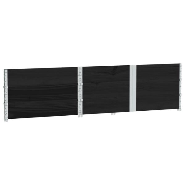 vidaXL Colares p/ paletes 3 pcs 150x100 cm madeira pinho maciça preto