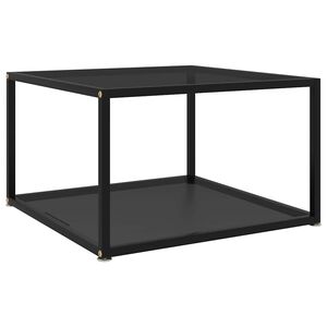 vidaXL Mesa de centro 60x60x35 cm vidro temperado preto