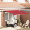 vidaXL Toldo Retr&aacute;til Manual Vermelho 300 x 250 cm tecido