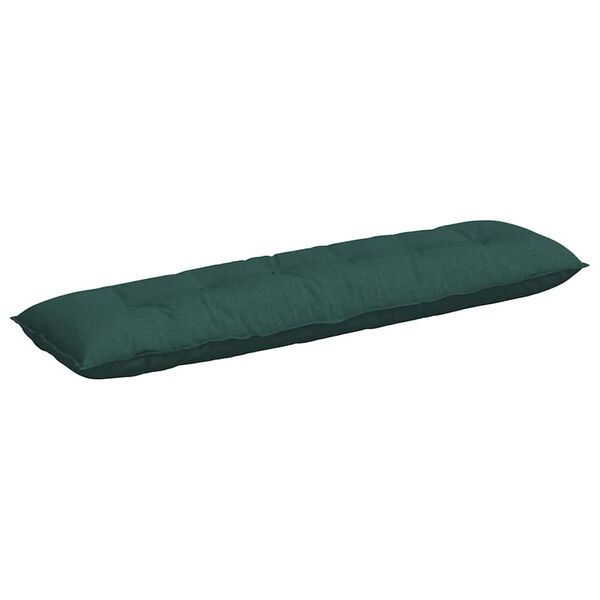 vidaXL Travesseiro para Costas Verde Escuro 180 x 19 x 50 cm tecido