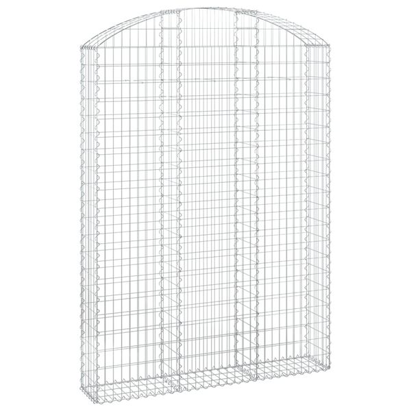 vidaXL Cesto gabi&atilde;o arqueado 150x30x200/220 cm ferro galvanizado
