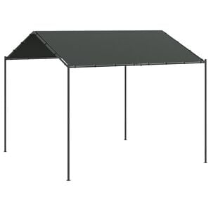 vidaXL Tenda com toldo 4x4 m a&ccedil;o e tecido antracite