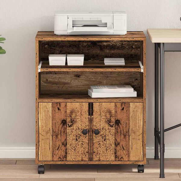 vidaXL Suporte para Impressora Madeira antiga 60 x 48 x 74 cm