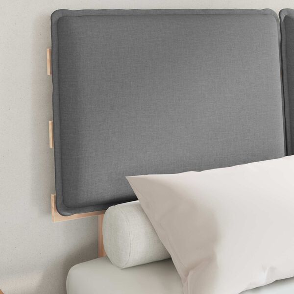 vidaXL Estrutura de Cama com Cabeceira Estofada Cinzento-claro