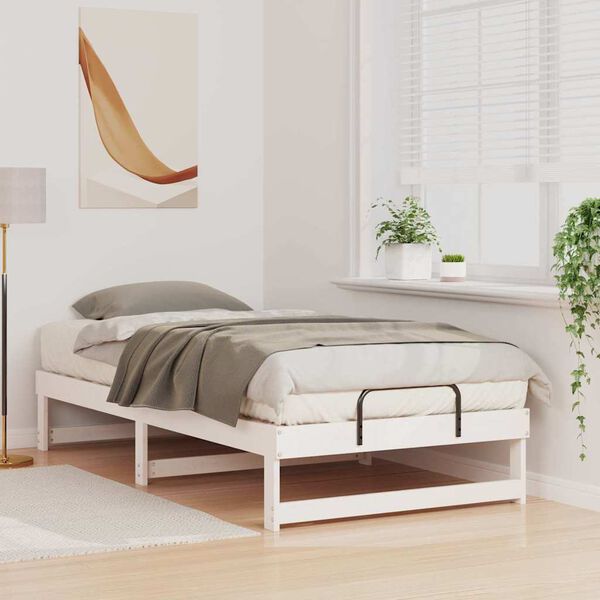 vidaXL Estrutura da Cama Branco 90 x 190 cm Madeira de Pinheiro S&oacute;lida