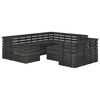 vidaXL 10 pcs conj. lounge de paletes p/ jardim pinho cinzento-escuro