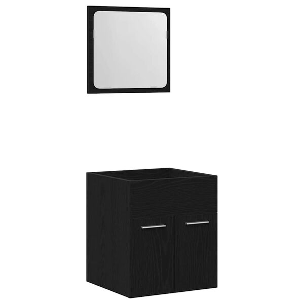 vidaXL 2 pcs conjunto móveis casa de banho carvalho preto
