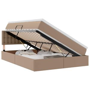 vidaXL Cama com arruma&ccedil;&atilde;o e colch&atilde;o Cappuccino 140 x 190 cm