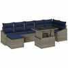 vidaXL Conjunto de Sof&aacute; de Jardim 8 pcs Cinza e Azul Marinho