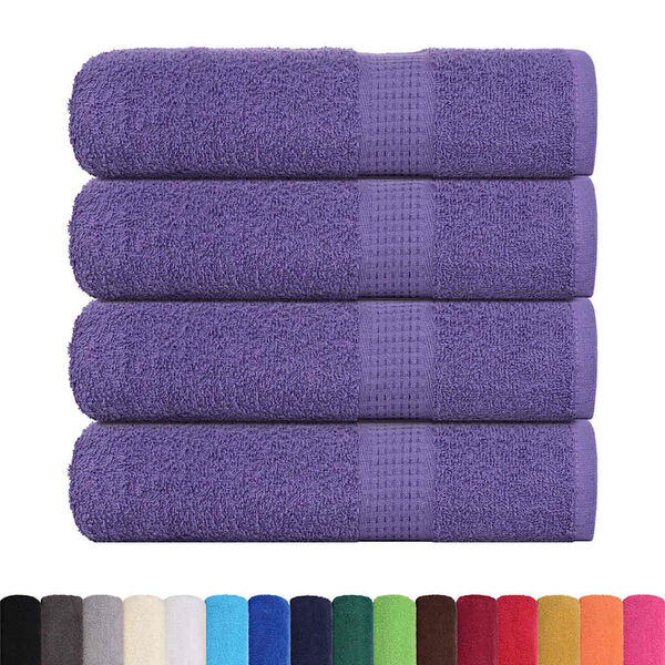 vidaXL Toalhas de banho FROGN 4 pcs 100x150 cm 360 g/m&sup2; roxo