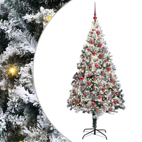 vidaXL &Aacute;rvore de Natal Artificial Branco 180 cm PVC, A&ccedil;o e Pl&aacute;stico