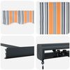 vidaXL Toldo Retr&aacute;til Laranja e Cinza 400 &times; 300 cm Lona e Alum&iacute;nio