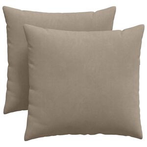 vidaXL Travesseiros de Sof&aacute; 2 pcs Cinzento-acastanhado 45 x 45 cm