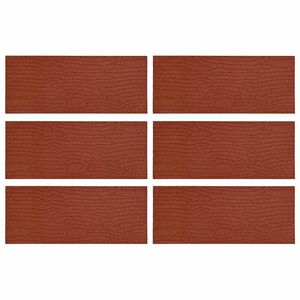 vidaXL Pedra Passo 6 pcs Vermelho 60,5 x 25 x 2 cm Borracha
