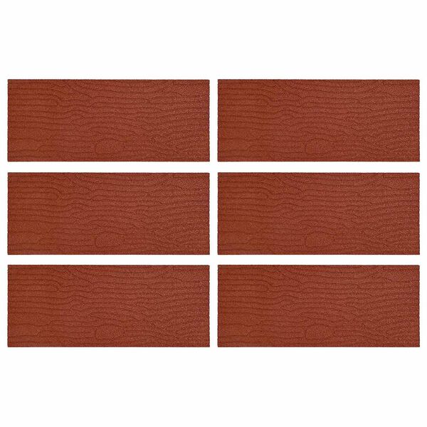 vidaXL Pedra Passo 6 pcs Vermelho 60,5 x 25 x 2 cm Borracha