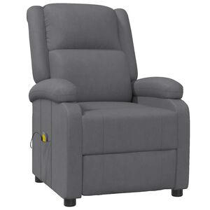 vidaXL Cadeira de massagens couro artificial cinzento