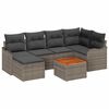vidaXL Conjunto de Sof&aacute; de Jardim 7 pcs Cinzeto vime PE