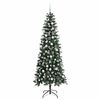 vidaXL &Aacute;rvore de Natal Artificial Verde 210 cm PVC, Pl&aacute;stico e A&ccedil;o