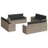 vidaXL 12 pcs conj. sof&aacute;s jardim com almofad&otilde;es vime PE cinzento-claro