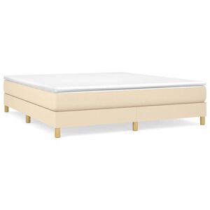 vidaXL Estrutura de cama com molas 160x200 cm tecido cor creme