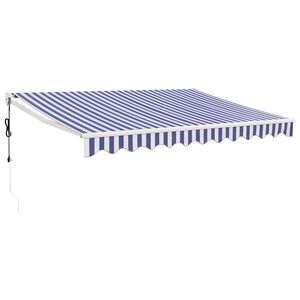 vidaXL Toldo retr&aacute;til autom&aacute;tico 3x2,5 m azul e branco