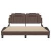 vidaXL Estrutura de cama Viana sem colch&atilde;o 160x200cm couro artificial castanho