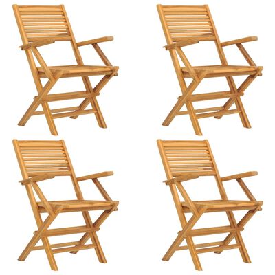 vidaXL Cadeiras de jardim dobráveis 4 pcs 55x62x90 cm teca maciça