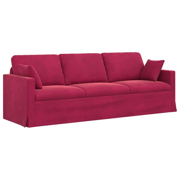 vidaXL Sof&aacute; Vinho Vermelho 228 x 78 x 80 cm Veludo