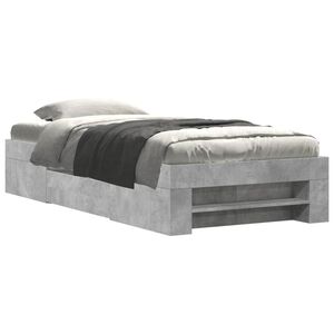 vidaXL Estrutura de cama 90x200 cm derivados de madeira cinza sonoma